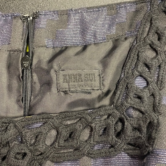 Anna Sui dress. Purple and black sleeveless Sz 13 fits a woman’s 10. Mach wash - Picture 4 of 4